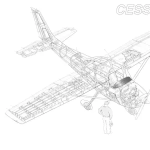 Cessna 172 Cutaway Drawing