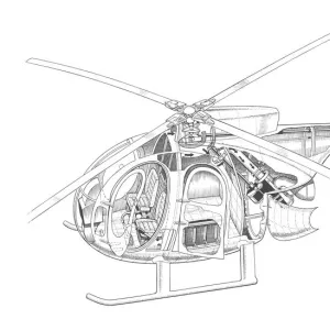 Hughes 500 / OH-6A Cutaway Drawing