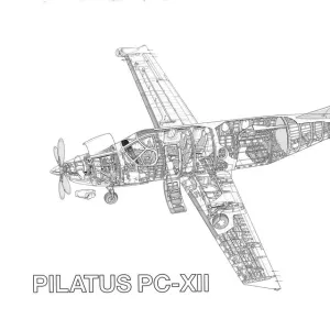 Pilatus PC-12 Cutaway Drawing