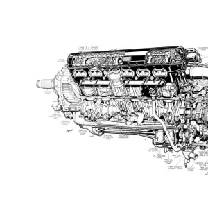 Cutaways Rights Managed Collection: Aeroengines - Piston Cutaways