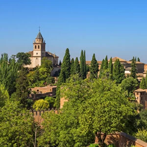 Alhambra from the Generalife gardens, UNESCO World Heritage Site, Granada, Andalusia