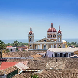 Americas, Central America, Nicaragua, Granada, view of the skyline showing