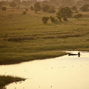 Bahr el Ghazal, South Sudan. The sun sets on the swamps