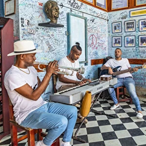 A band playing music in a bar in Trinidad, Sancti Spiritus, Cuba