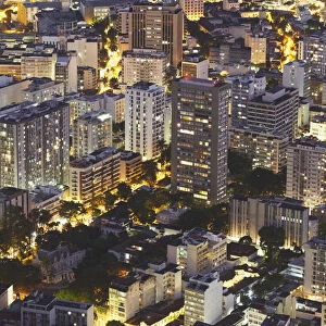 Buildings of Botafogo at night, Rio de Janeiro, Brazil