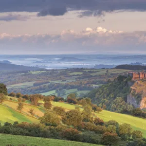 Carreg Cennen Castle in the Brecon Beacons, Carmarthenshire, Wales. Summer (August)