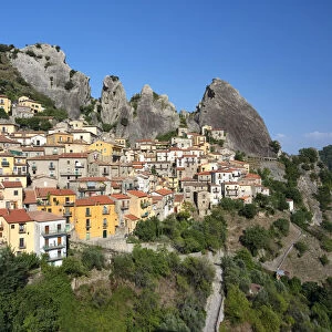 Castelmezzano with the Lucanian Dolomites in the background