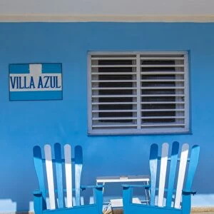 Chairs on the porch of a house, Vinales, Pinar del Rio Province, Cuba
