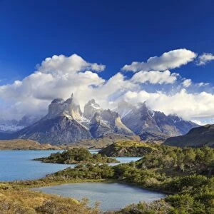 Chile, Patagonia, Torres del Paine National Park (UNESCO Site), Cuernos del Paine peaks