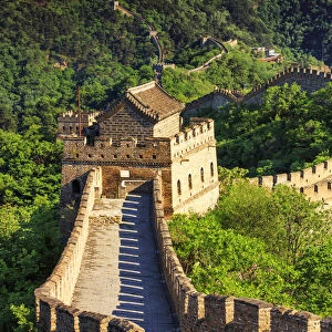 China, Hebei province, Great wall of Mutianyu at sunset