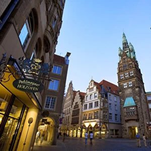 City tower, Prinzipialmarkt, Munster, cathedral land, North Rhine-Westphalia, Germany