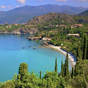 The Coastline at Kardamyli, Mani Peninsula, The Peloponnese, Greece, Southern Europe