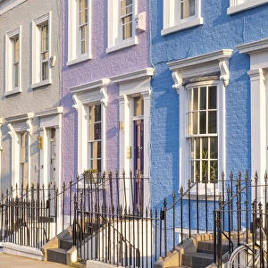 Colourful terraced houses, Kensington, London, England, UK