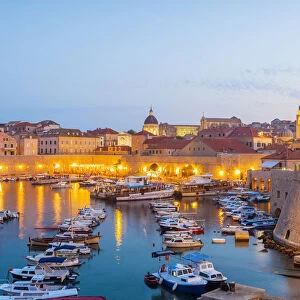 Croatia, Dubrovnik, Boats in the old town harbour