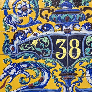 Cuba, Havana, Habana Vieja - Old Havana, Colourful tiles on house