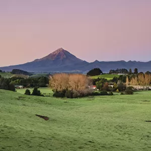 Early morning view of Mount Taranaki from New Plymouth, New Zealand