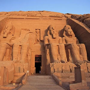Egypt, Abu Simbel, Statues and Temple of Ramses II