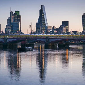 England, London, The City, skyline from Blackfriars Bridge