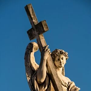 Europe, Italy, Lazio, Rome. Statue of Ponte S. Angelo