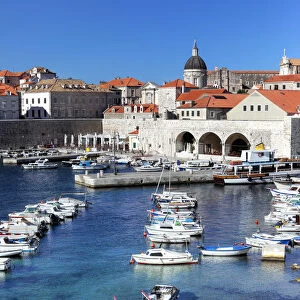 Harbor in the old city, Dubrovnik, Dalmatia, Croatia