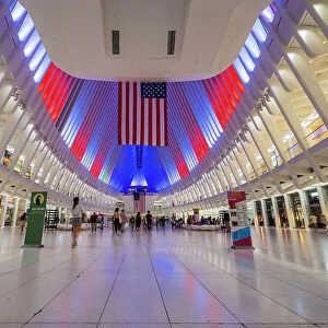 Interiors of the World Trade Center station (PATH), known also as Oculus, designed by architect Santiago Calatrava, Manhattan, New York, USA