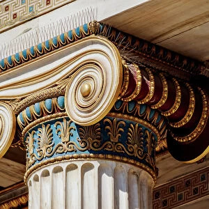 Ionic order column, The Academy of Athens, detailed view, Athens, Attica, Greece
