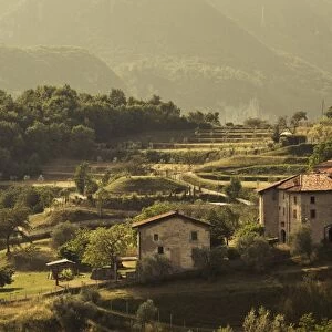 Italy, Lombardy, Lake District, Lake Garda, Tremosine Plateau, mountain landscape by Cadignano
