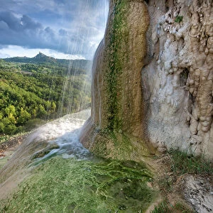 Italy, Tuscany, hot spring, waterfall, near Bagno Vignoni thermal bath