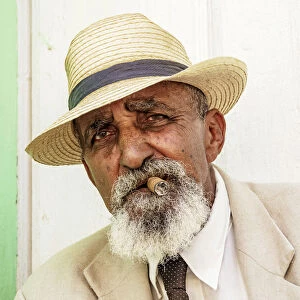 Man smoking cigar, Trinidad, Sancti Spiritus Province, Cuba