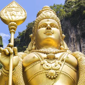 Murugan statue at the Batu Caves, Hindu religous site, Kuala Lumpur, Malaysia Hindu