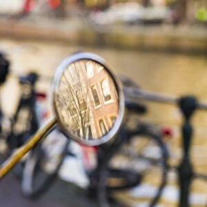 Netherlands, Amsterdam, bicycle mirror