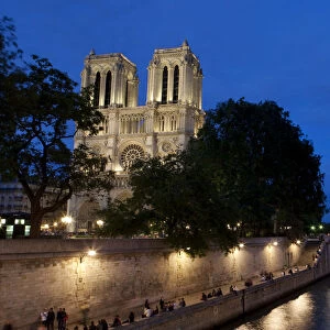 Notre Dame Cathedral, Paris, France at night