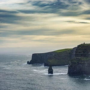O Briens Tower and Breanan rock. Cliffs of Moher, Liscannor, Munster, Co