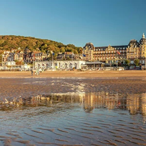 Plage du Casino with historic hotels in Houlgate, Calvados, Normandy, France