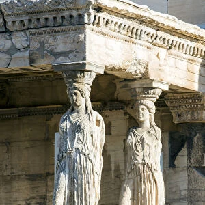 The Porch of the Caryatids, Erechtheion temple, Acropolis, Athens, Attica, Greece