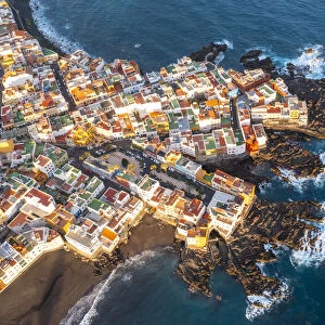 Puerto de la Cruz, Tenerife, Canary Islands, Spain. Aerial view of Punta Brava
