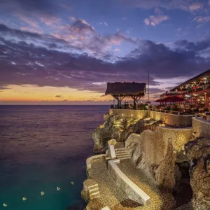 Ricks Cafe at dusk, West End, Negril, Westmoreland Parish, Jamaica