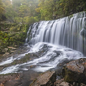 Sgwd Isaf Clun-Gwyn waterfall on the Four Waterfalls Walk, Ystradfellte