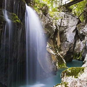 Slovenia, Gorenjska Region, Soca Valley. Velika Korita is a small gorge on the Soca