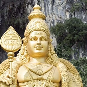 South East Asia, Malaysia, Kuala Lumpur, statue of Muruga, Lord Subramania, at Batu Caves