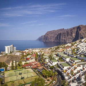Spain, Canary Islands, Tenerife Island, Los Gigantes, hillside apartments