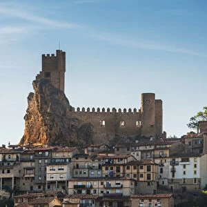 Spain, Castile and Leon, Frias. The 12th-century Frias castle overlooking the Ebro river