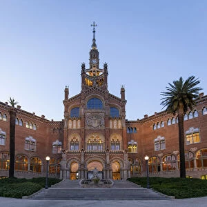 Spain, Catalonia, Barcelona, Sant Pau Hospital facade