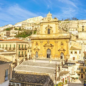 St Peter church in Modica viewed from an elevated terrace, Modica, Ragusa province