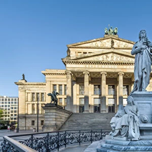 Statue and Konzerthaus, Gendarmenmarkt, Berlin, Germany