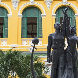 Statue outside Central Post Office, Ho Chi Minh City, Vietnam
