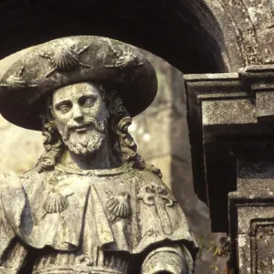 Statue of St James at the Cathedral of Santiago in Santiago de Compostela