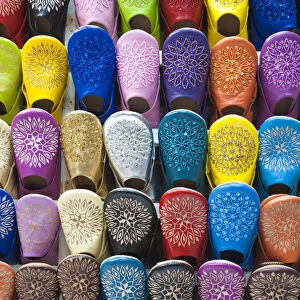 Suk, Marrakech, Morocco. Slippers on sale