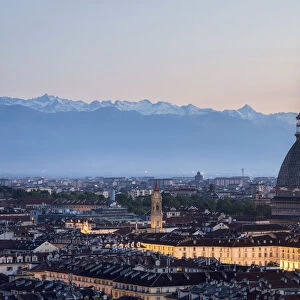 Sunrise at Turin from Monte dei Cappuccini, Turin, Piedmont, Italy, Europe
