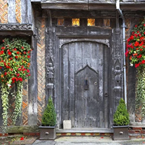 Timbered Building & Door, Lavenham, Suffolk, England
